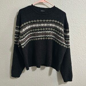 Arizona Jean Company Gray Patterned Sweater Large